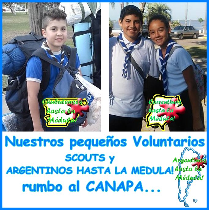 Siempre Solidarios, Siempre Listos.. Nuestros Voluntarios de Corrientes y Chubut  #CANAPA2016 <a href="/scoutsargentina/">Scouts de Argentina</a>