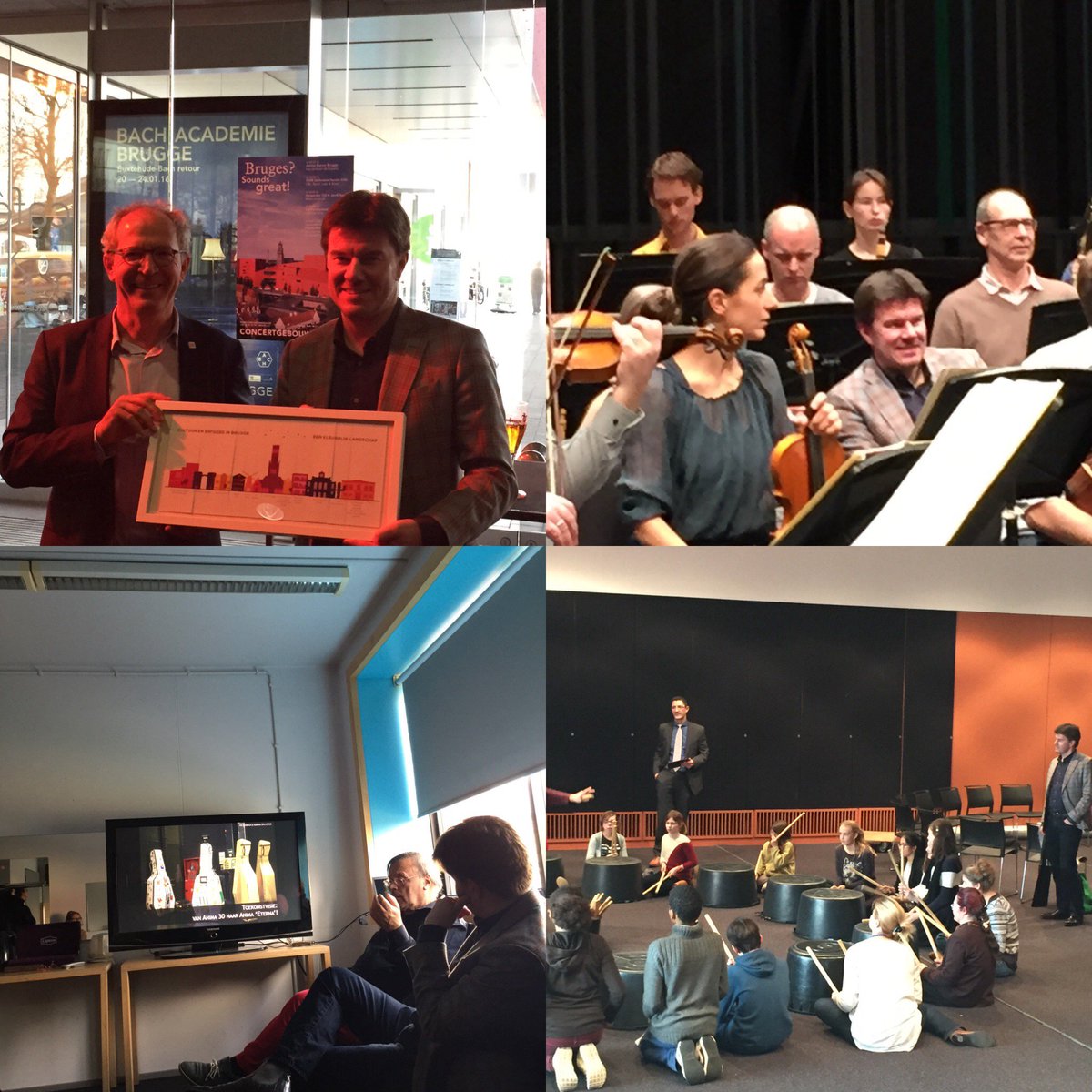 Concertgebouwbr's tweet photo. Midden in het orkest, beleefde Minister @svengatz Beethoven vandaag intens. Bruges? Sounds great! #OpenRepetitie https://t.co/EJYLBiAvtB