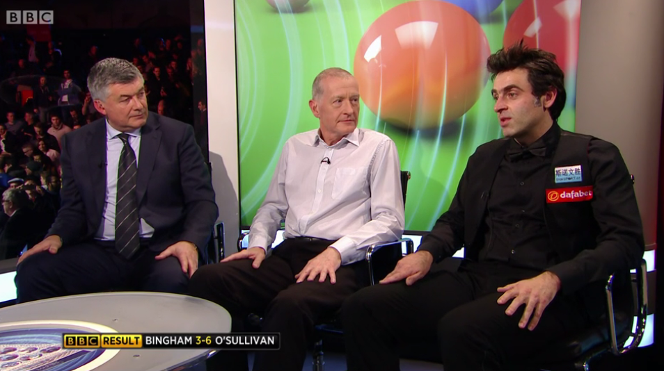BBCSnooker's tweet photo. Here's Ronnie O'Sullivan in the studio - he faces Barry Hawkins in Sunday's final.

You won't want to miss that... https://t.co/3TiAPcR95I