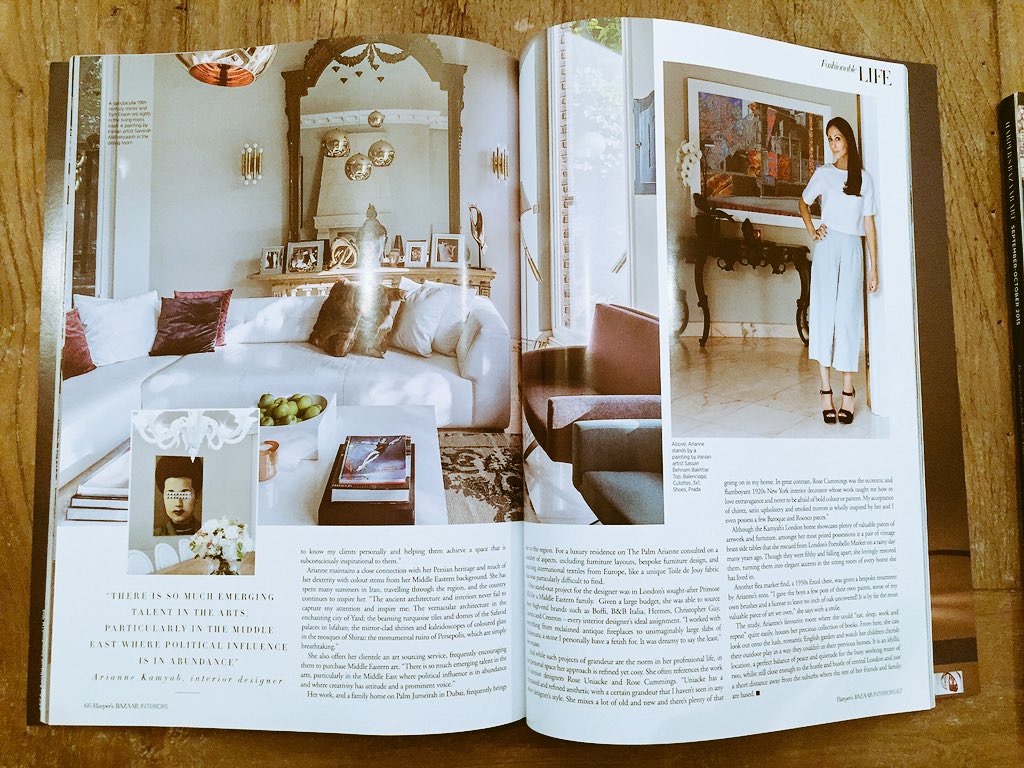 InteriorsbyA's tweet photo. Just having a 3rd read!!! Thanks again @HB_Interiors @BazaarArabia #harpersbazaarinteriors for an amazing feature 🙏🏽 https://t.co/f0eprSYClX