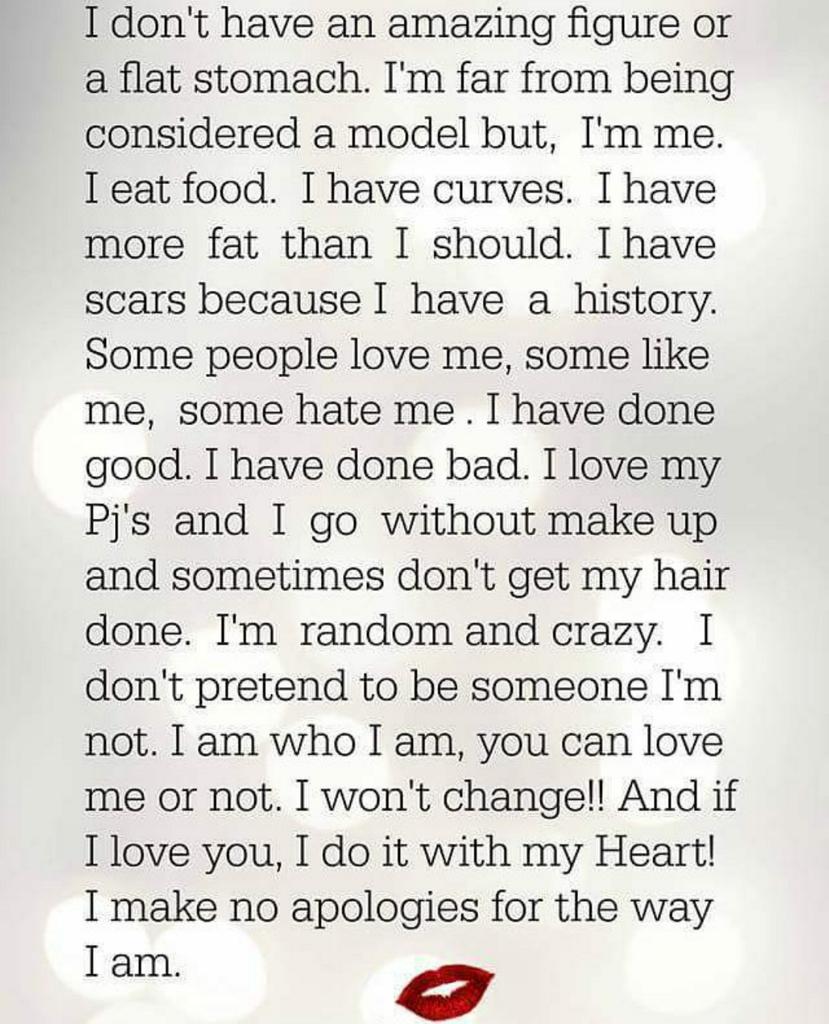 angie_angluv's tweet photo. I'm not perfect but I'm perfectly happy with who I am! 💋👸 #beautifullyflawed #ikeepit 💯 https://t.co/LtgEbXMtYj