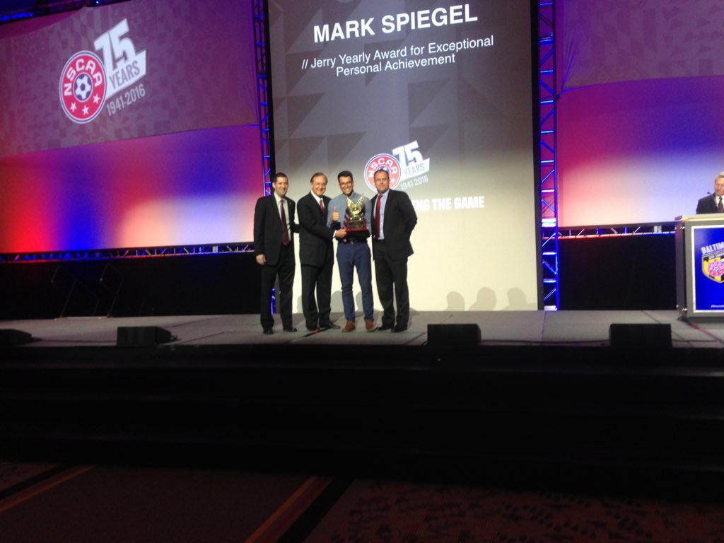 makeyourownball's tweet photo. Our founder won the Jerry Yeagley Award @NSCAA @ButlerMenSoccer alumni @LSNBroncoSoccer @SCSA_Soccer @SoccerIndiana https://t.co/ITSTW0SZsf