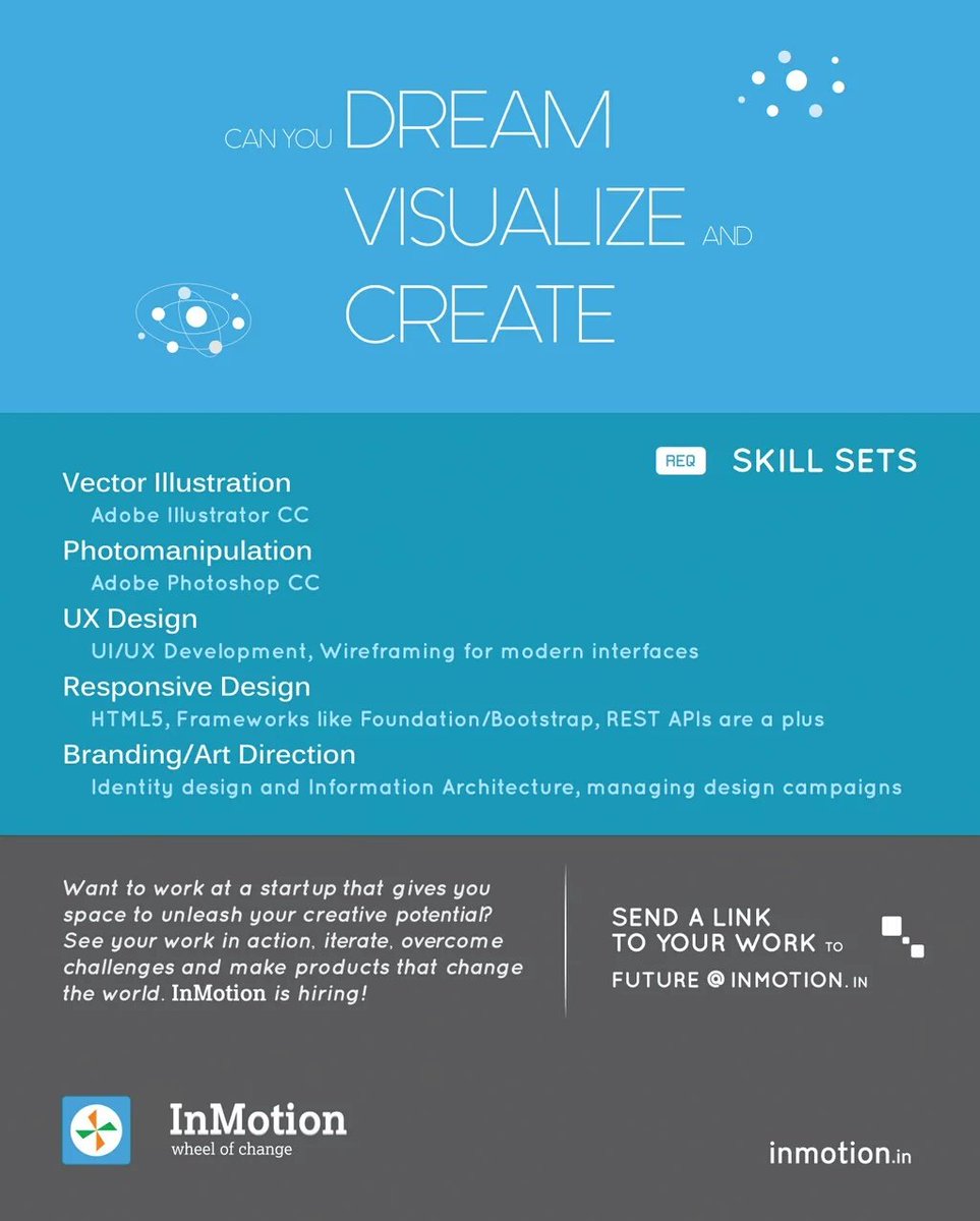 InMotionIndia's tweet photo. Are you a kickass #designer? We're #hiring! #Design #fintech #media #creative #startup #tech https://t.co/n0DplhdK0T