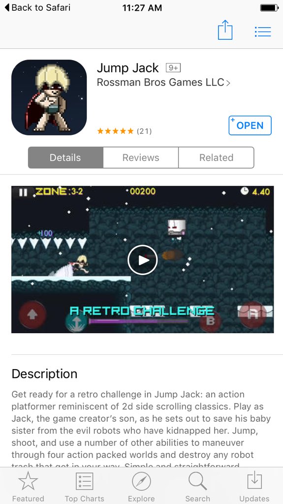 rossman_eric's tweet photo. Just reminding myself that I made a video game. #screenshotsaturday #jumpjack https://t.co/pcy9fTqDNr