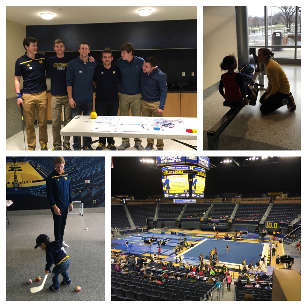 umichcommunity's tweet photo. @umichgolf @umichhockey @umichrowing hanging out with the kids at @umichwgym autism awareness meet!! https://t.co/4GHotx1Vsd