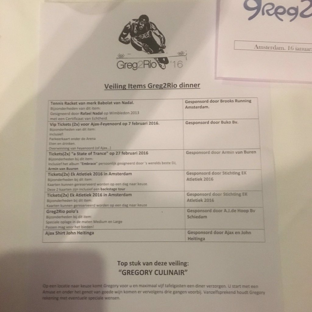 Staalmeester's tweet photo. #greg2rio gezellig aan de dis om Gregorie Sedoc naar Rio te krijgen! 4x naar de Olympische Spelen is uniek๐๐ https://t.co/c9RFtLJ3wt