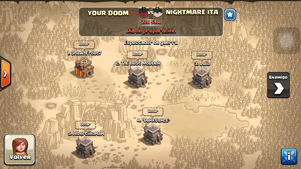 CLANYOURDOOM's tweet photo. Th10:1/Th9:6/Th8:2/Th7:1 Vs Th11:1/Th10:1/Th9:5/Th8:3. Desventaja notable pero a por ellos! #GoDoom♨️. https://t.co/sD3hmnRUTu