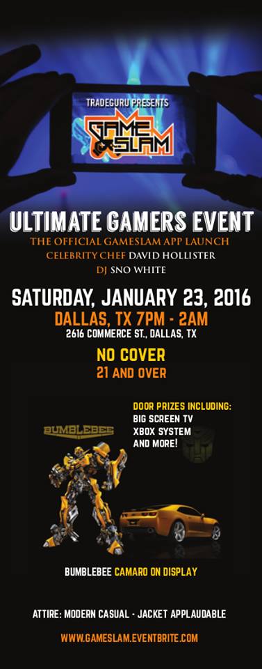 GameSlamApp's tweet photo. We're just a week away from our GameSlam App launch event in @Dallas .
Please register @ https://t.co/M1PsiH6NgB https://t.co/v9gWrDDTHe