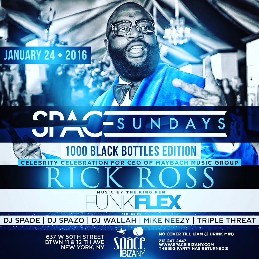 space_sundays's tweet photo. #SpaceSundays Sunday 1/23 celebrating @RichForever's birthday!

Space Ibiza NY: 637 W. 50th Street New York, NY! https://t.co/5xPoj8zcaL