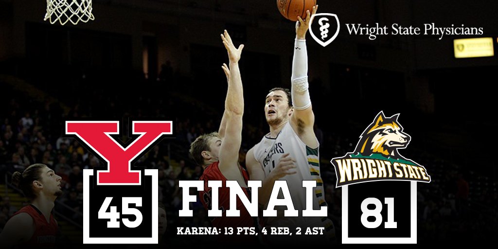 The Men's team makes a statement against Youngstown St to win 81-45! Led by Karena's 13 pts and 4 boards! #RaiderUp