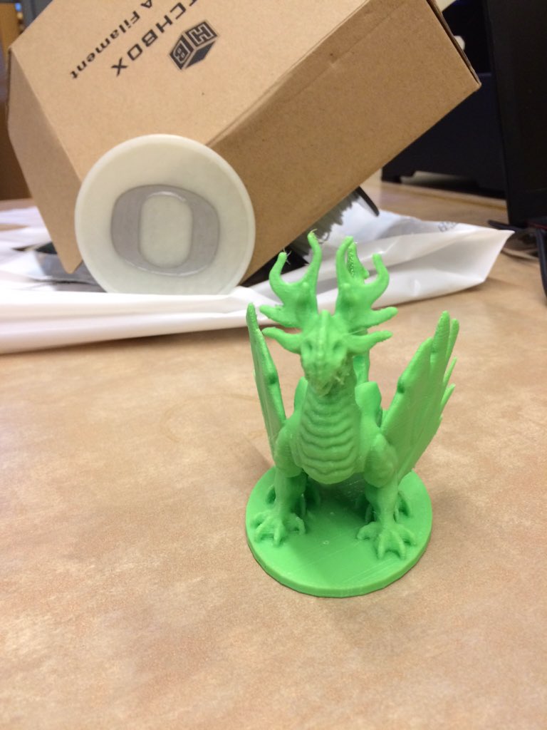 JWBrawner's tweet photo. 3D printed dragon for a game! #QuackHack https://t.co/2mNh1eYaZ7
