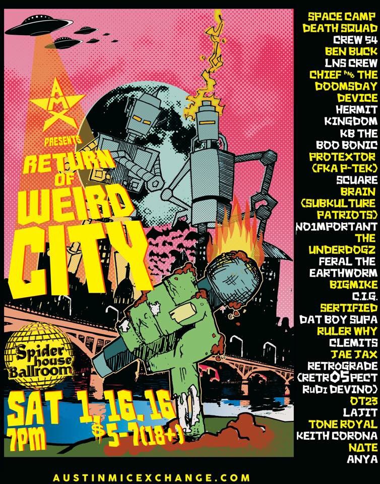 I go on at 8:20! Y'all come show some love to Austin hip hop tonight!! #atx #austin #livemusicinaustin #weirdcity 😝