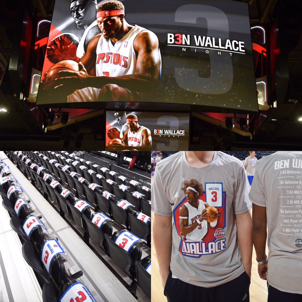 VIDEO: Pistons raise Ben Wallace's number to rafters