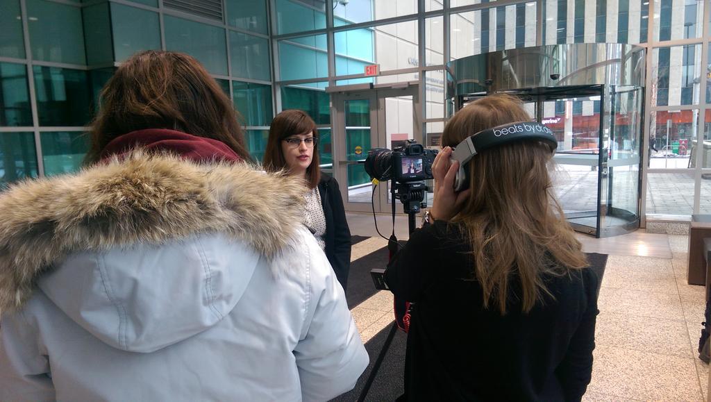 ahlainorg's tweet photo. Filming today at Calgary Courts. Thank you to Beth &amp; @sla_Calgary  #Calgary #Canada #WelcomeRefugees https://t.co/WMd4fhdbST