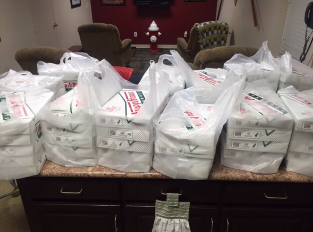 Thanks <a href="/KrispyKremeUSA/">Krispy Kreme</a> for dropping these off at Station 5 &amp; congrats on location in Decatur, Al