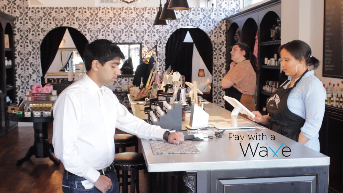 thewavewatch's tweet photo. We want to streamline how you pay. Store your cards on the Wave &amp; pay at any standard card terminal! #wearables https://t.co/UWlmT3Ux41