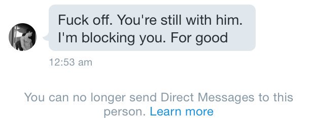 Blocks me because I'm happy?