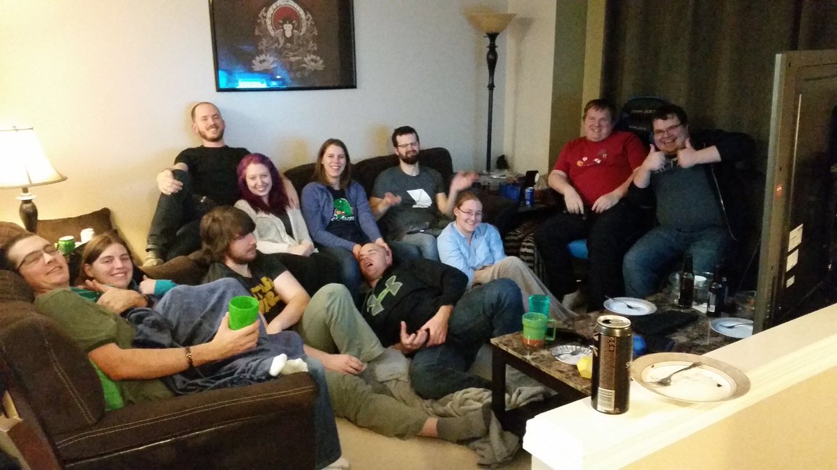 terrinabauer's tweet photo. Just to prove I don't watch these movies alone....how many adults can you cram into one living room? #AccioBeer https://t.co/29P4ynxUhV