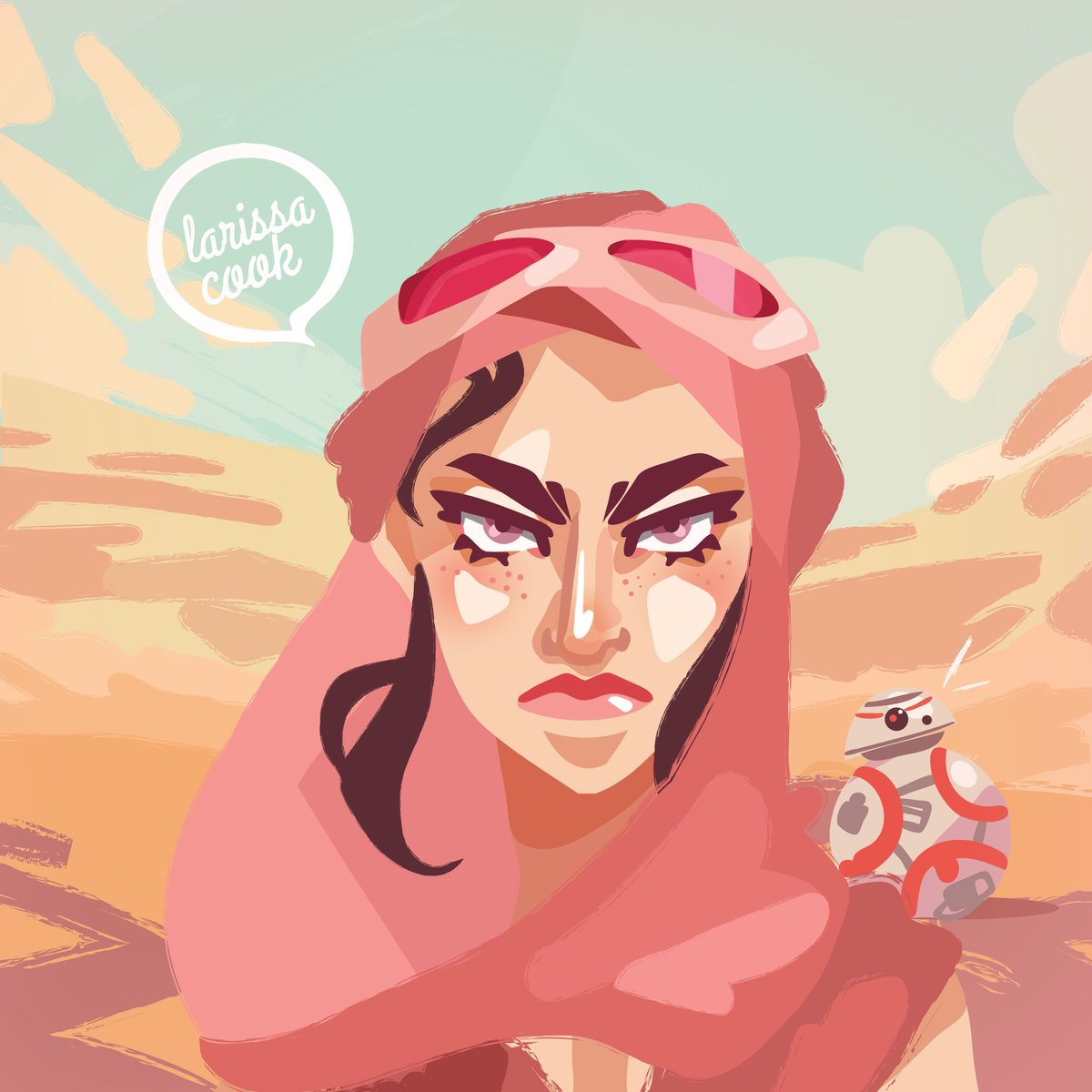 larissadesign's tweet photo. This isn't the droid you're looking for - It's #Rey and #BB8 x #starwars #theforceawakens https://t.co/vQHvruTXTw