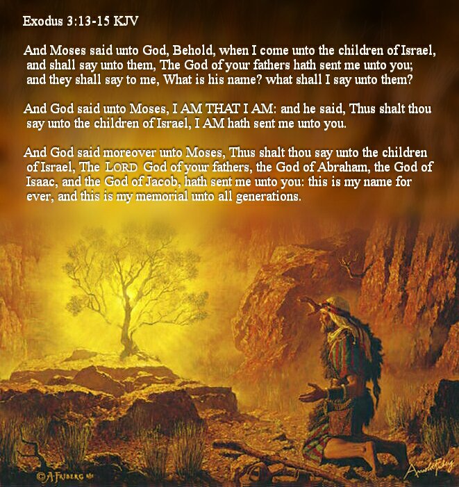 Exodus 3:13 KJV And Moses said unto God, Behold, when I come unto the child...