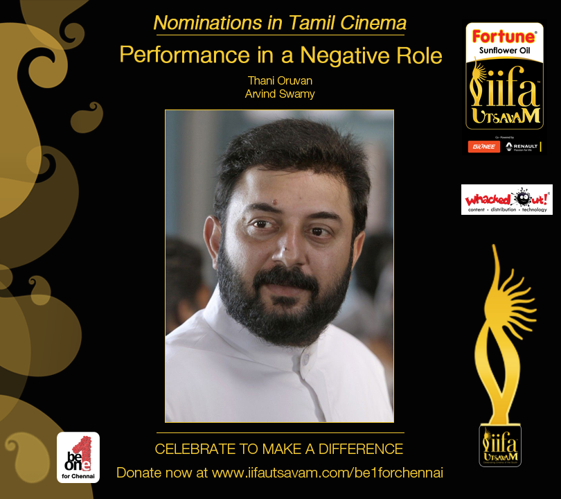 IIFAUtsavam's tweet image. Nominee for #IIFAUtsavam #NegativeRole #Tamil #ArvindSwamy
#Be1forChennai Donate now at bit.ly/Be1forChennai