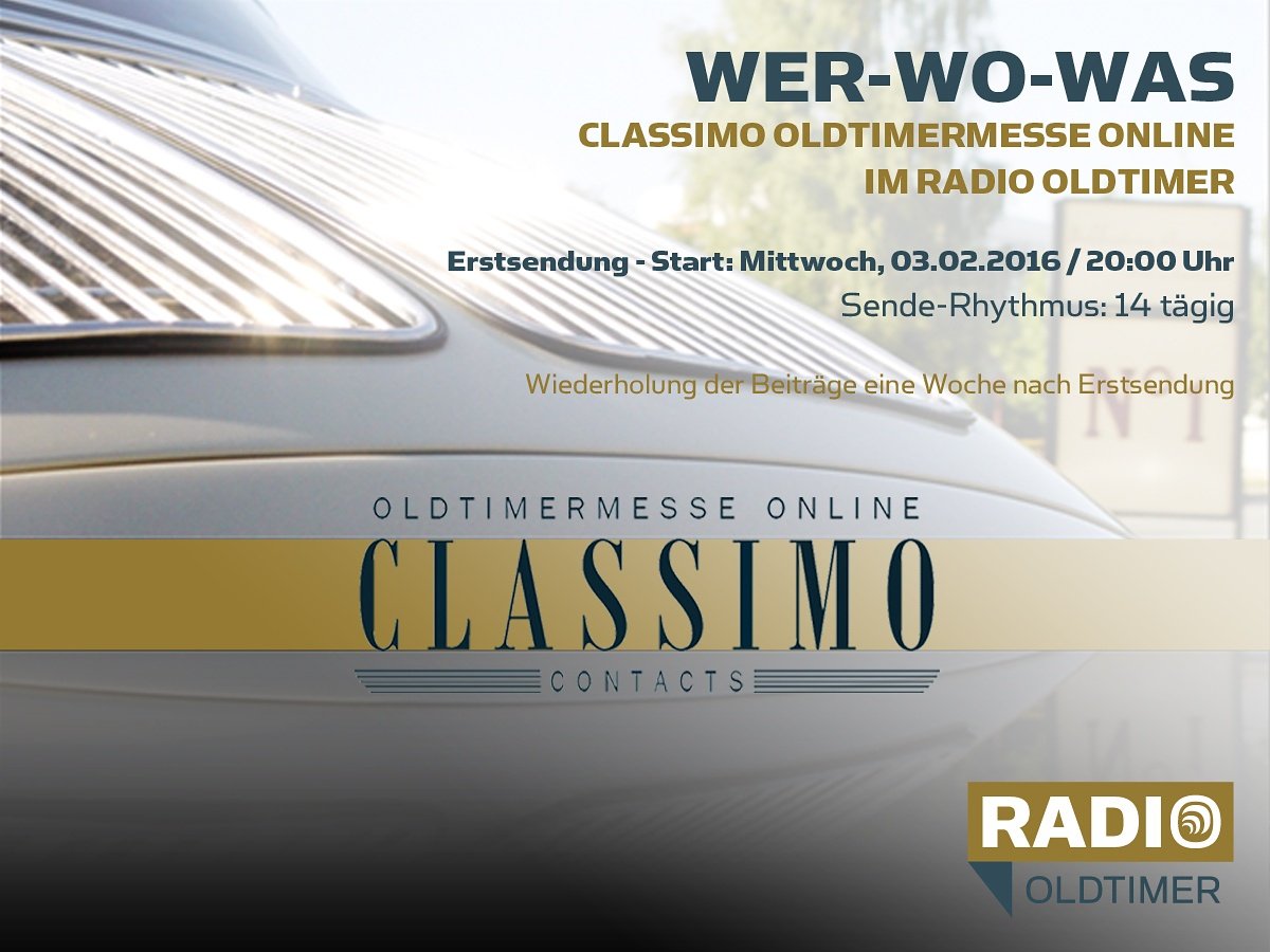 Oldtimermesse's tweet image. CLASSIMO - Oldtimermesse online im RADIO OLDTIMER 
CLASSIMO.de 
zum Beitrag;
lm.facebook.com/l.php?u=http%3…