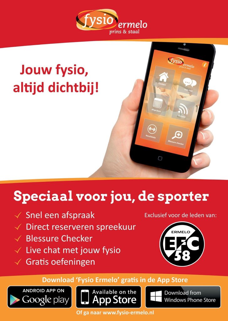 fysioermelo's tweet photo. Exclusief voor @EFC58_ERMELO! De Blessure Checker! #professioneel #sneladvies https://t.co/yJTL92RUEH