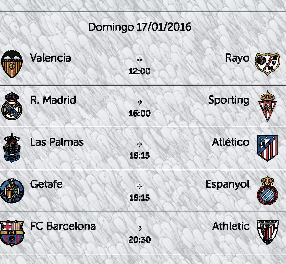 Hoy podrás ver toda la jornada de fútbol en buda cafe ..recuerda nuestras ofertas 2 copas 5 euros y mahou 1 euro.