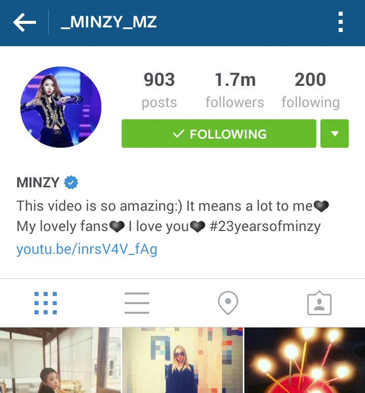 GlobalMinzy's tweet photo. Minzy attached the #23YearsofMinzy video we've prepared for her on her instagram bio. She's the sweetest 😂😂 https://t.co/oEKILut7Yb