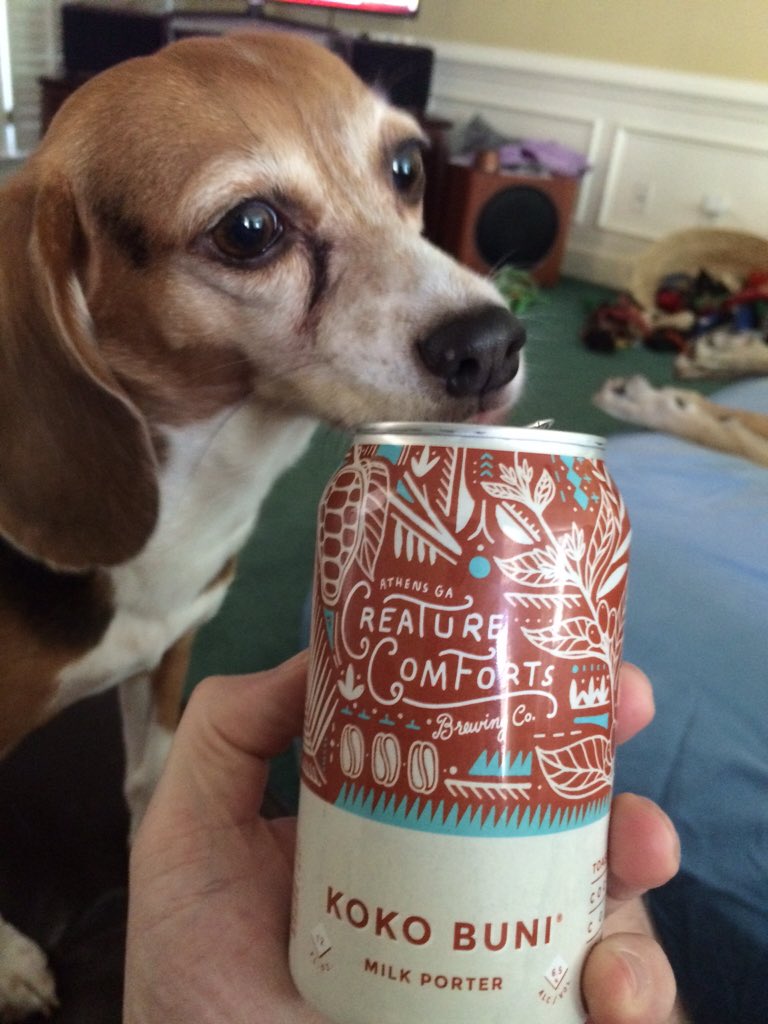 chloescanbeer's tweet photo. Creature Comforts - Koko Buni - 4.5 tailwags @creaturebeer #beaglebeerbuni #breakfast https://t.co/aEbq3nTUs2
