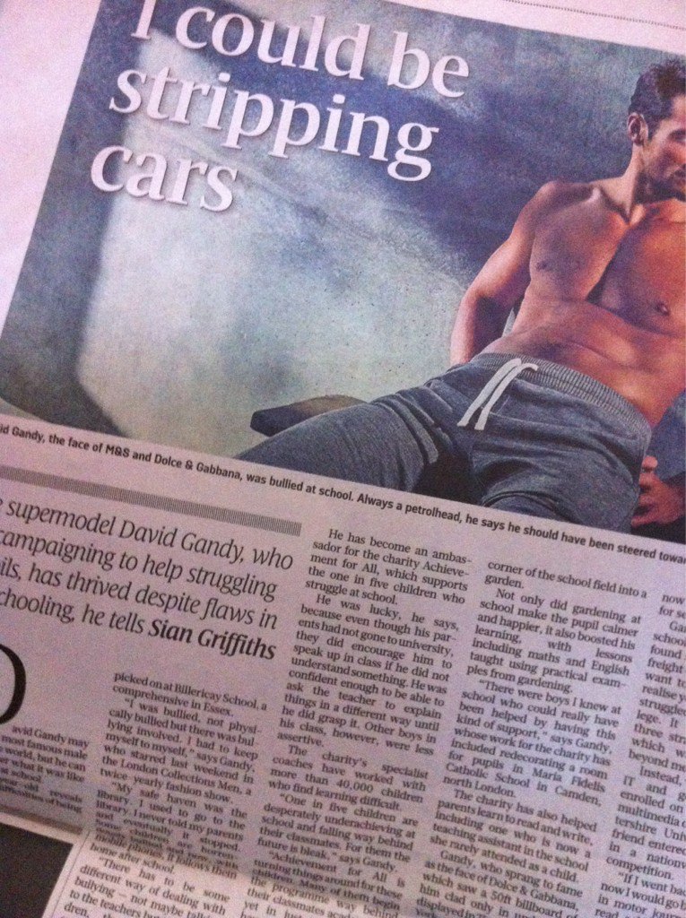 Great article in today's Sunday Times News Review on <a href="/DGandyOfficial/">David Gandy</a> &amp; why he's proud to support <a href="/AfA_Education/">Achievement for All</a> pg8