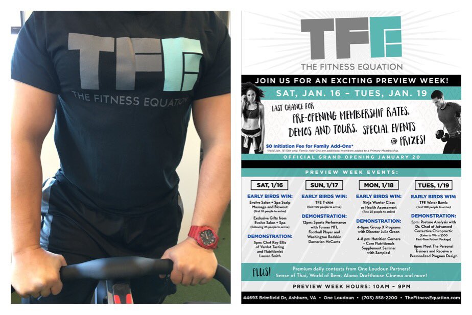 TFEquation's tweet photo. #TFEPreviewWeek Day 2 starts at 10AM! Today's Early Birds Win prize is a #Free #TFEquation @OneLoudoun #TShirt! https://t.co/mgOAe4nYKT