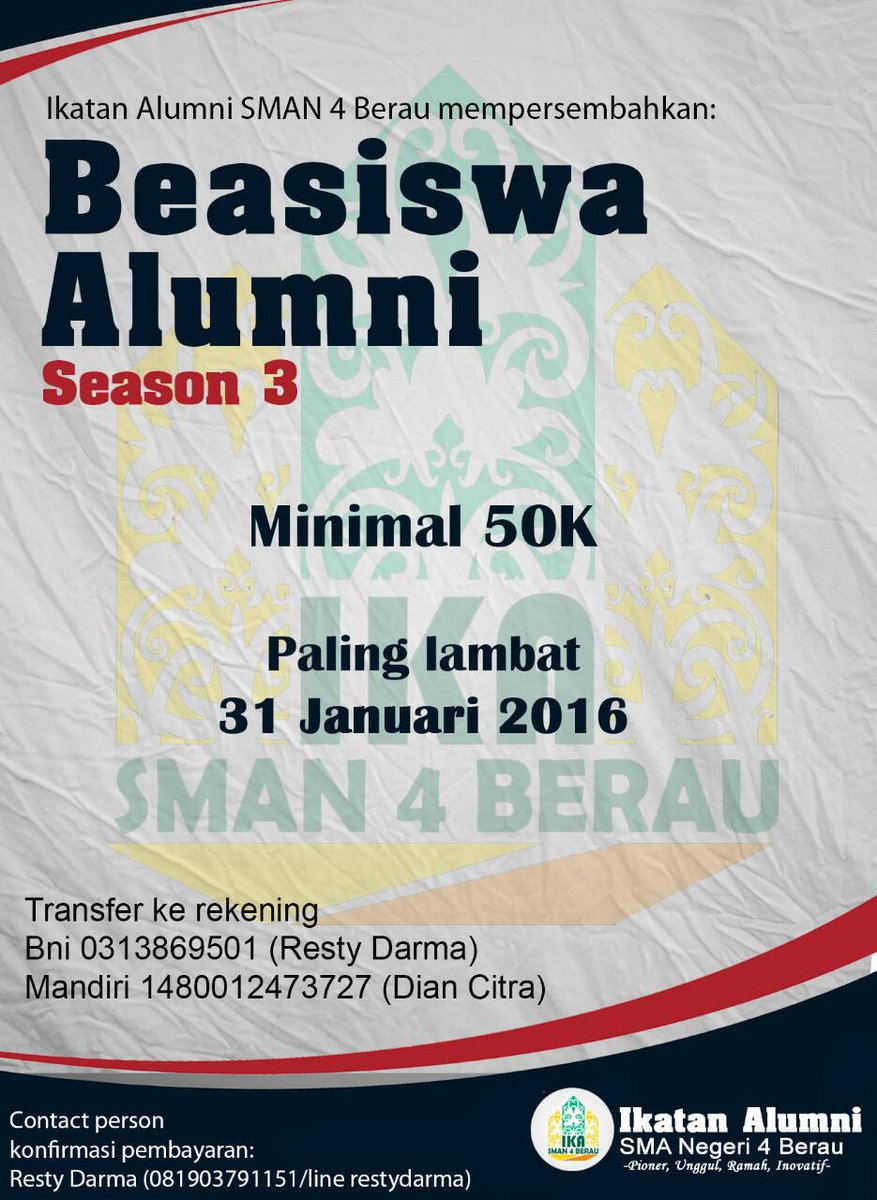 IKA_SMAN4Berau's tweet photo. Donate dulu yok 😊 dana yang terkumpul masih 650k nih cc : @sman4berau https://t.co/FUKwNrvVs9