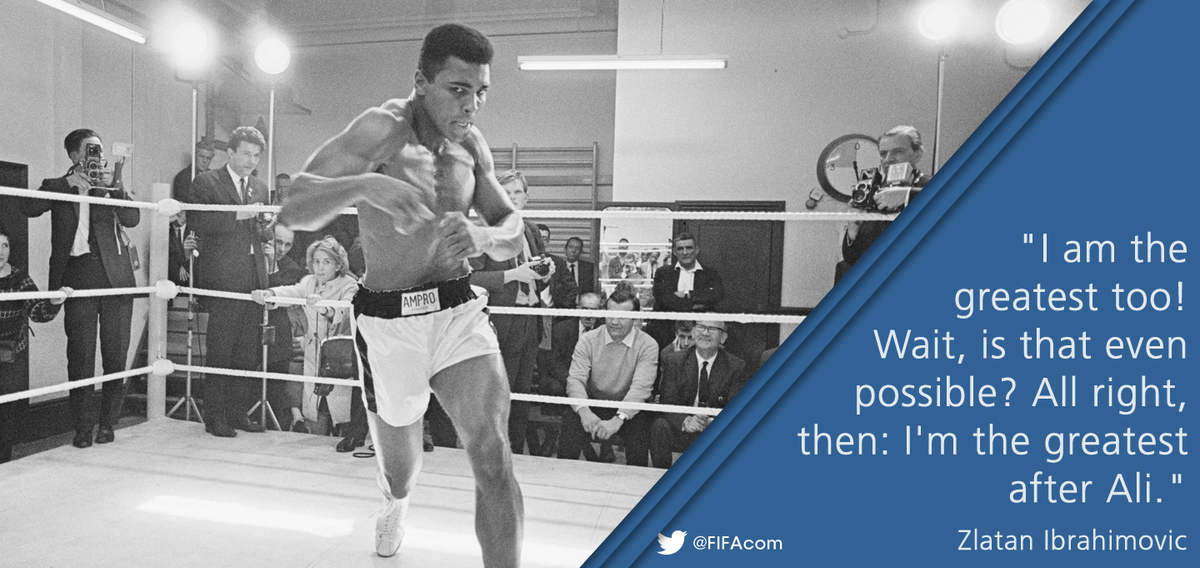 FIFAcom's tweet photo. If even Zlatan concedes it...
Happy 74th birthday to Muhammed Ali! https://t.co/pV2JPQyhqA