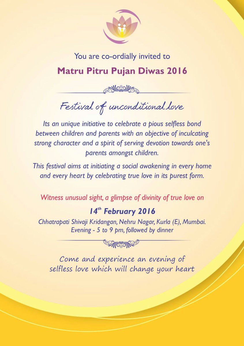 Mppd14's tweet photo. We are glad to invite Dr. @Swamy39 ji @jagdishshetty ji and all PTs @vhsindia in Matru Pitru Pujan Divas @BYS_Mumbai https://t.co/5a8HHxwxvo