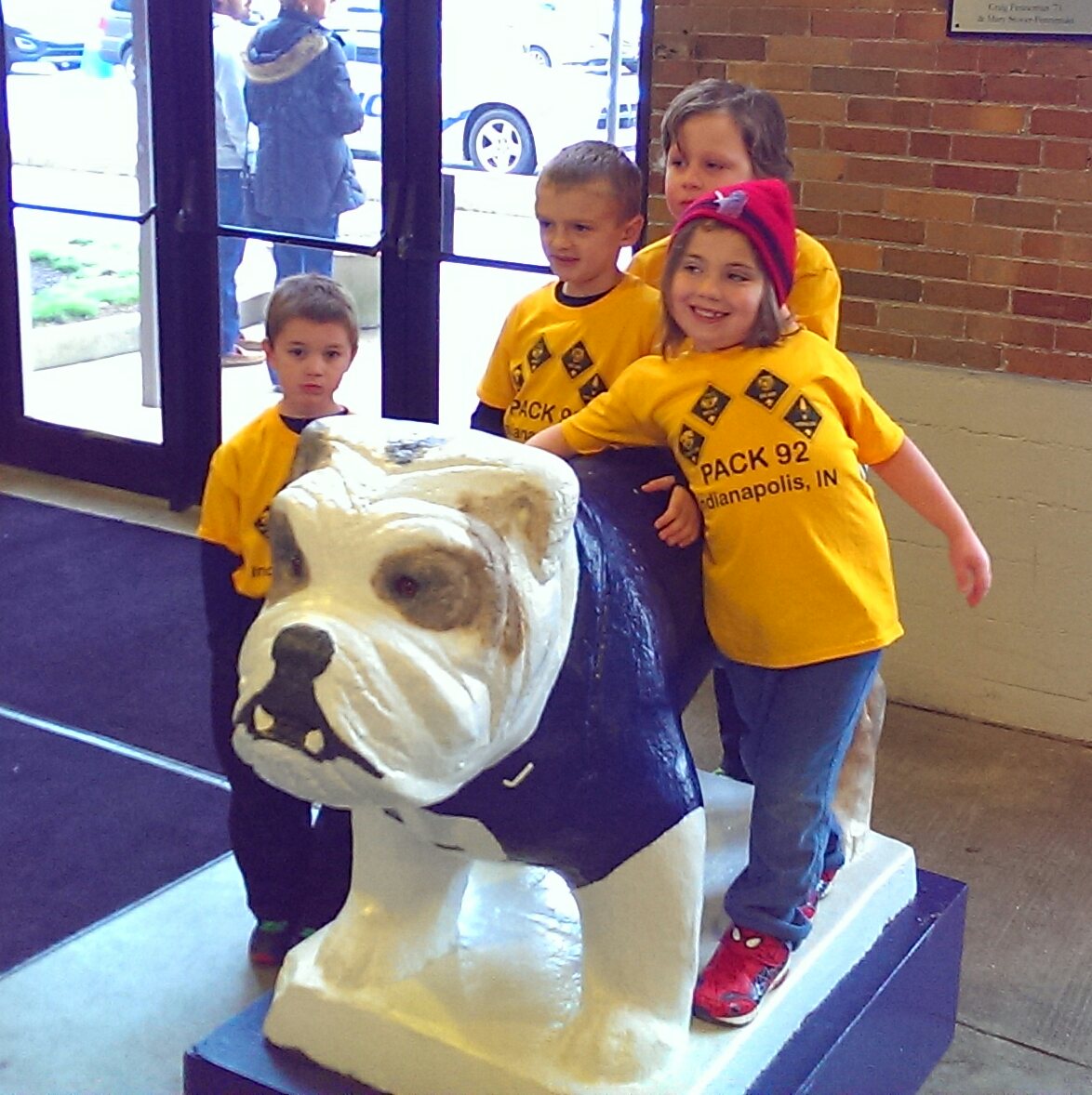 PongerChappell's tweet photo. Tiger den #pack92 at #Butler basketball game. Eoghan and buddy Joe Paul on left. https://t.co/3wk4qreYnU