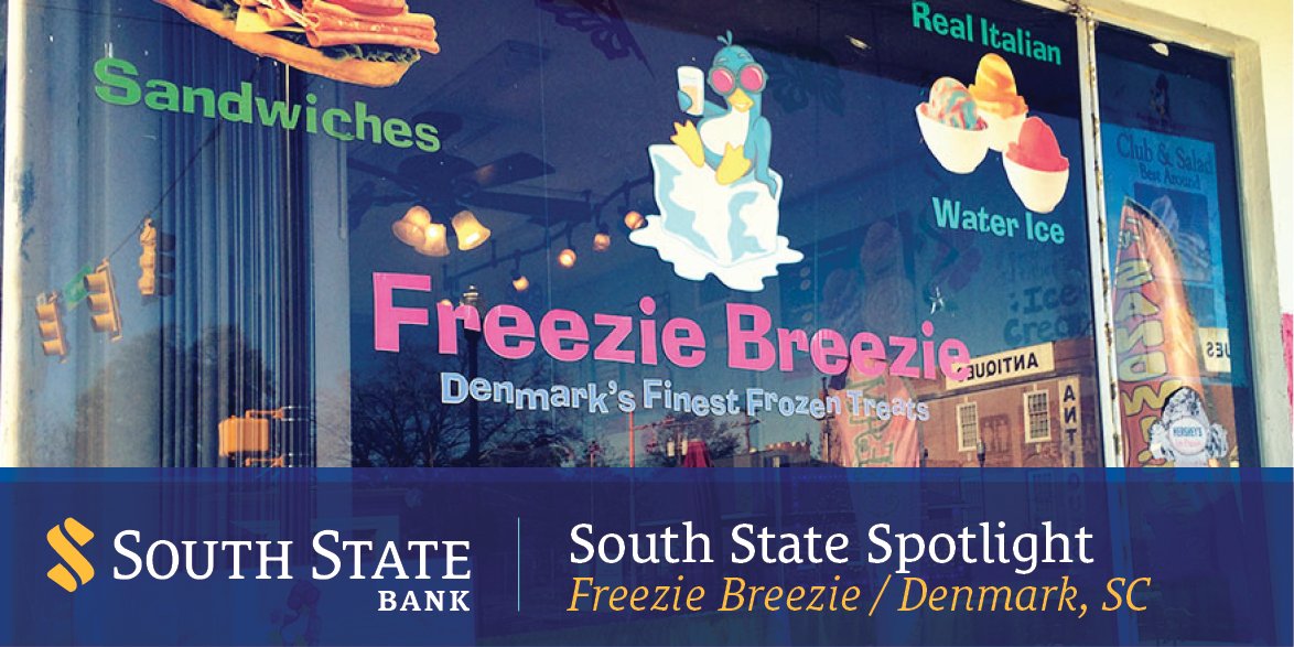 SouthStateBank's tweet image. #SouthStateSpotlight Freezie Breezie in #DenmarkSC is a must-have for locals and visitors. bit.ly/1OyFope
