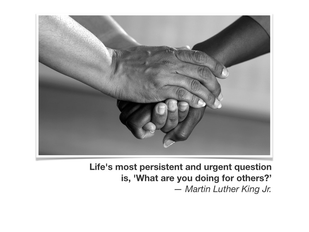 ShiftParadigm's tweet photo. Life's most persistent and urgent question is, 'What are you doing for others?’ — Martin Luther King Jr. 

#BFC530 https://t.co/QklTQ9maFf