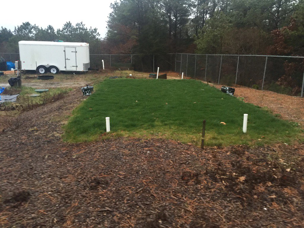 Go figure - beautiful lawn into January and treating   wastewater to boot. Denitrifying system at MASSTC
