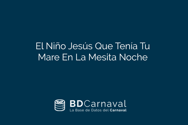 CarnaHubApp's tweet photo. #COAC2016P2 | Disponible audio actuación "El Niño Jesús Que Tenía Tu Mare..." (Chirigota) https://t.co/sRB55Z85pV https://t.co/GAhbniH6WS