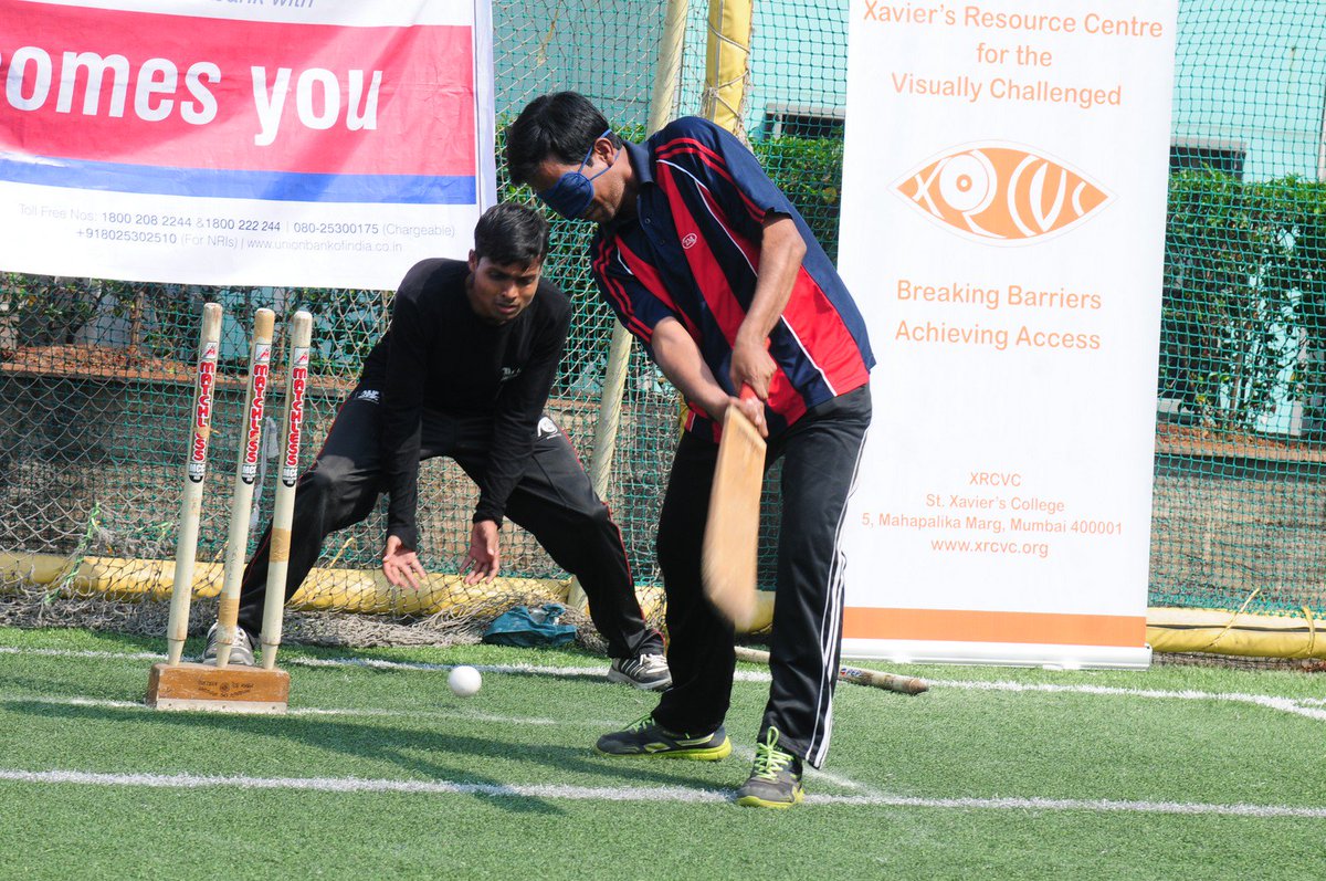 fferns25's tweet image. #VisuallyChallenged youth play a game if #cricket at tournament organised by #XRCVC in #Thane