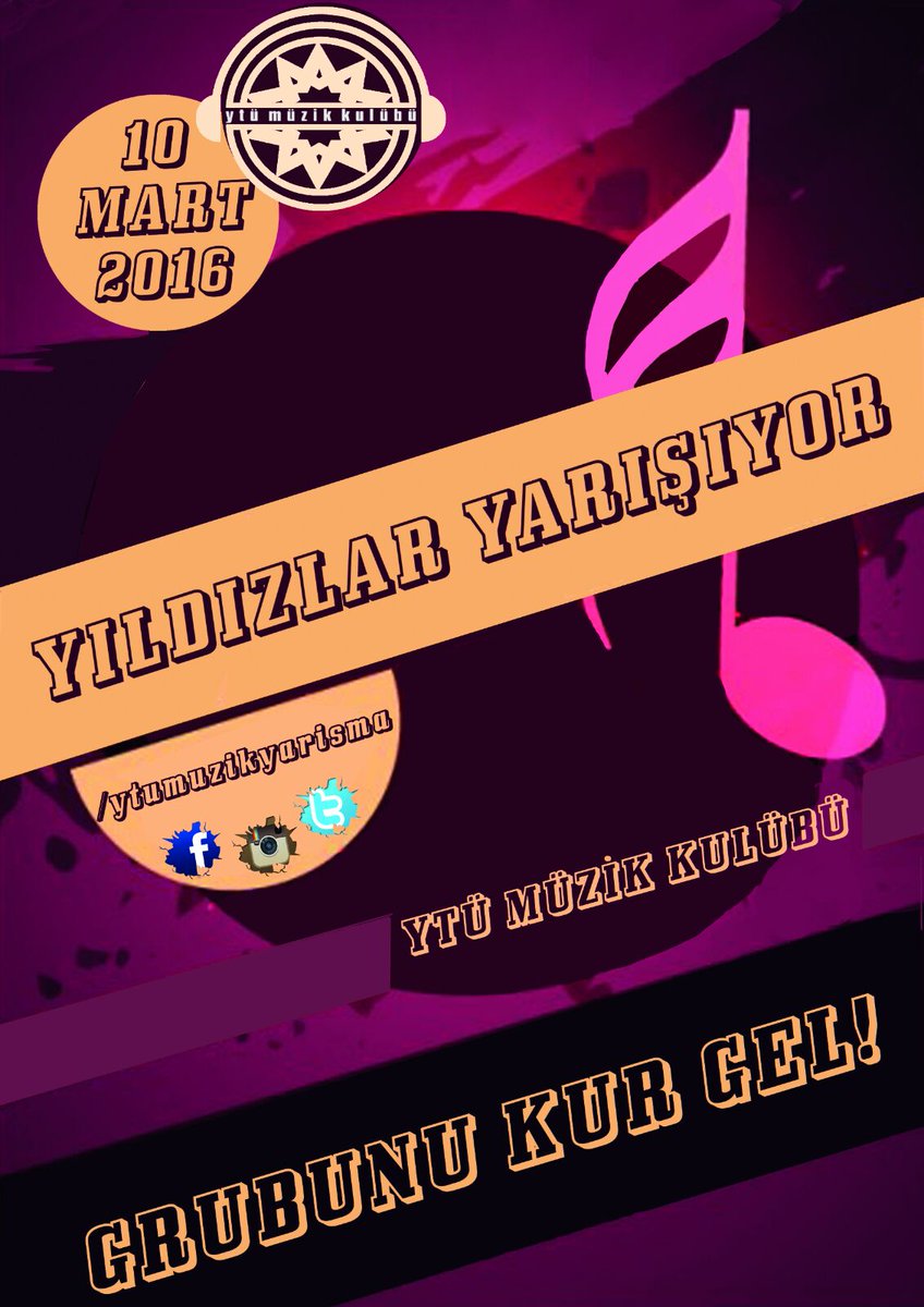 Bu senenin Yıldız'ı olmaya hazır mısın? Grubunla gel, yarış bu senenin Yıldız'ı sen ol! 
<a href="/YTUMuzikYarisma/">Yıldızlar Yarışıyor!</a>