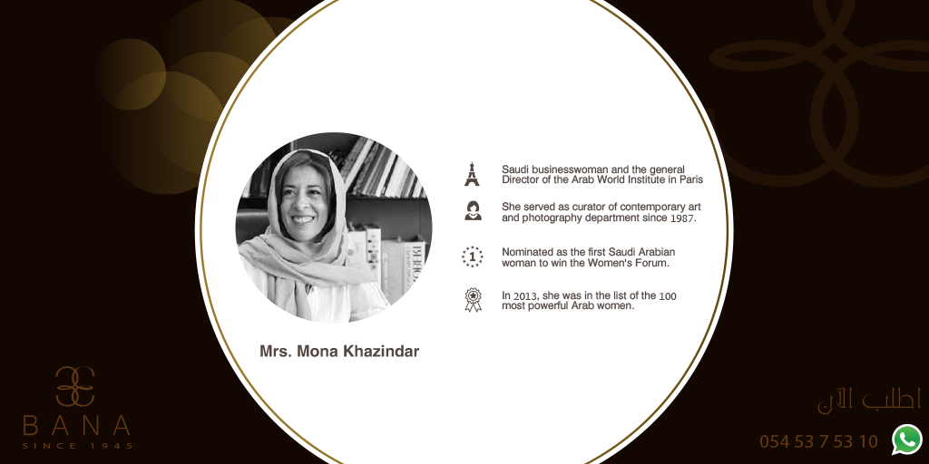 Banagroups's tweet photo. Muna Khazendar is a #Saudi business woman interested in #Art
#BANA #Role_model for this week https://t.co/tOjEKOMaPK