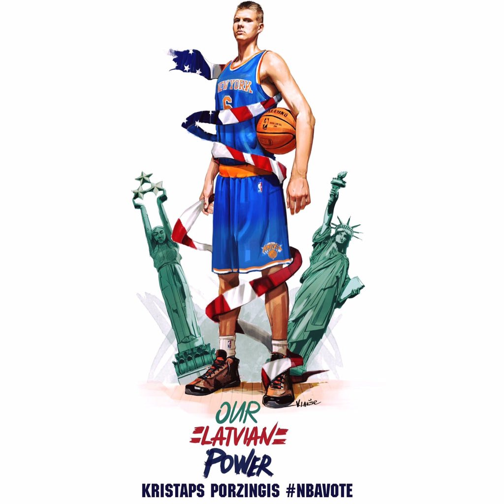 taalbergs's tweet photo. Kristaps Porzingis @kporzee #NBAVote https://t.co/3J8fdxjYtm