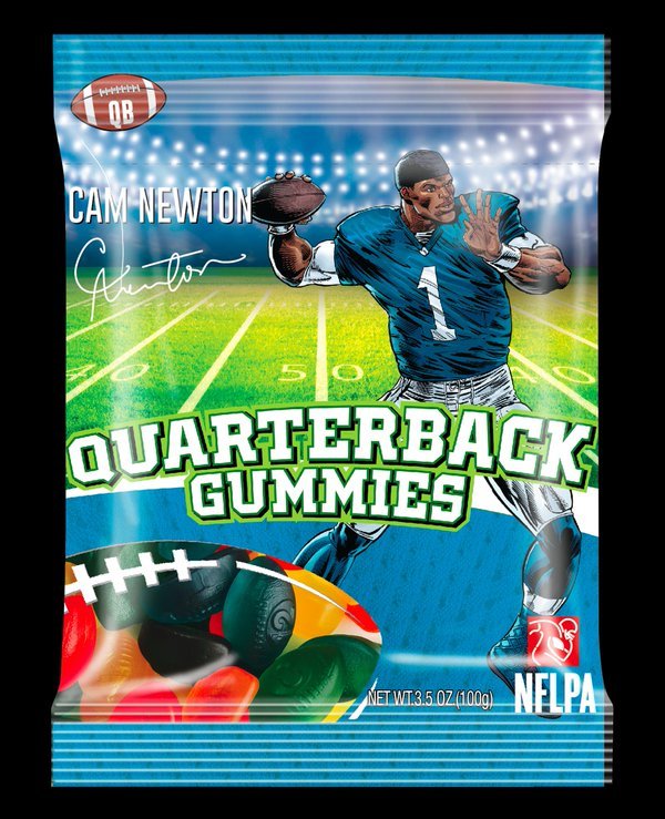 QBGummies's tweet photo. It's #candykickoff time! #CamNewton and the #Panthers take the field! #qbgummies #fancandy https://t.co/suV0AE7n65