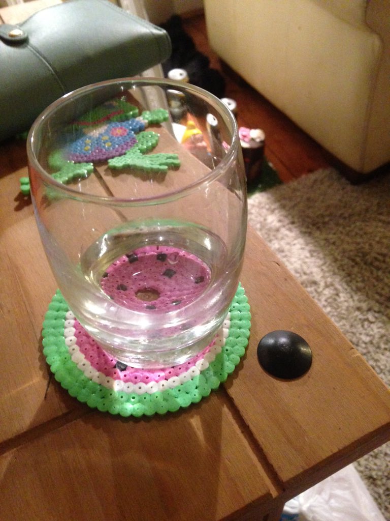 TheGiinger's tweet photo. @Hobbycraft_CAR do you like my Hama bead drinks coasters/covers? https://t.co/nVIW6zBRU3