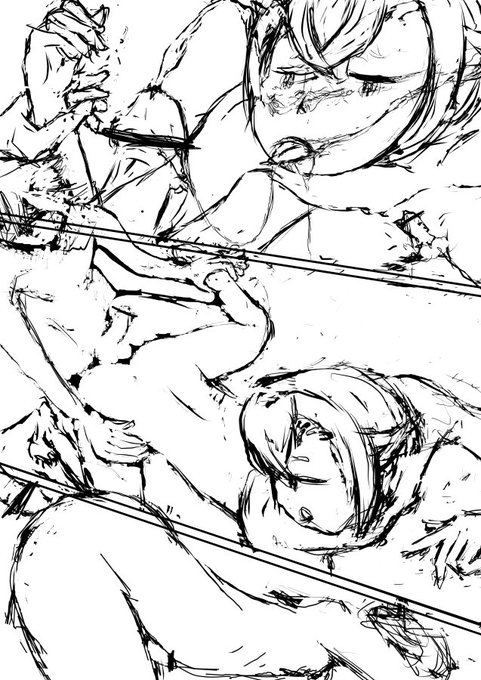 次の2ページ、ラフ。 