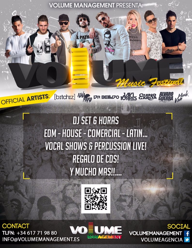 VolumeAgencia's tweet photo. Volume Music Festival!!! Configura tu festival con artistas de diferentes generos, haz tu evento exclusivo!!! #VMF https://t.co/gdqs0xshBC