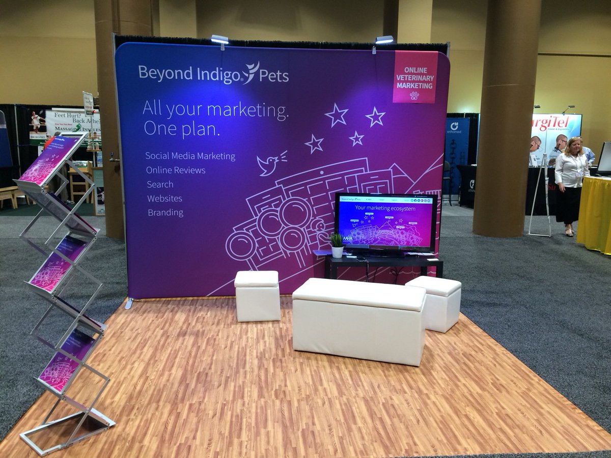 beyondindigo's tweet photo. We're set up and ready at #NAVC2016 !!  Stop by and learn how best to market your Veterinary Practice @beyondindigo https://t.co/1LzSQQ0X0d