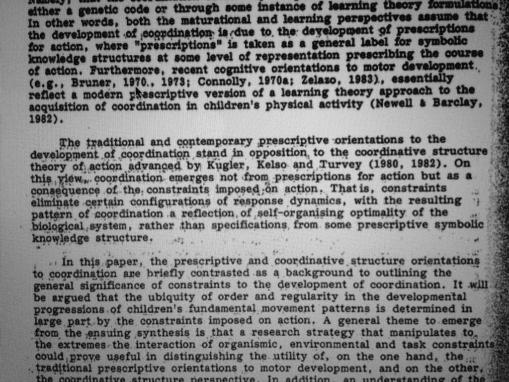 WillStubbs1's tweet image. Newell (1986) emergence of coordination patterns as self-organisation respective to  constraints. #adaptivebehaviour